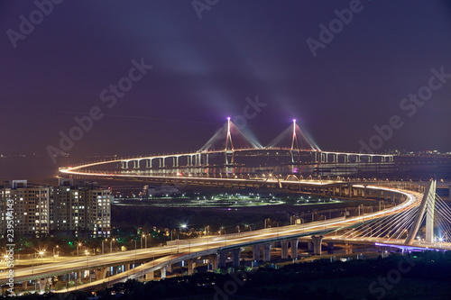 Night view of Incheon Bridge in Incheon Metropolitan City, South Korea