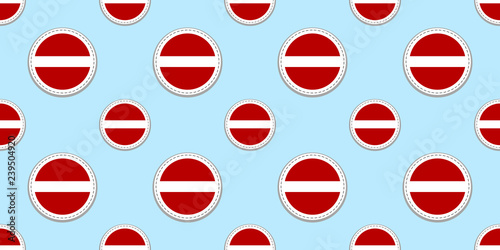Free Download Latvia round flag seamless pattern. Latvian background. Vector circle icons. Geometric symbols. Texture for sports pages, competition, games, travelling, school design elements. patriotic wallpaper. - GFXLoad