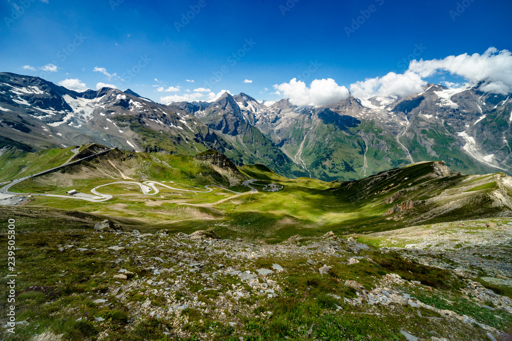 Grossglocknerstrasse alpine road in summer