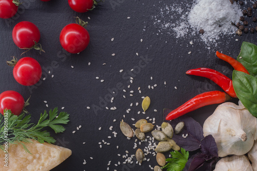tomato, garlic and peppers ...
