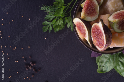 Fresh Figs and cheese on da...