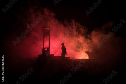 Photography Horror view of Guillotine