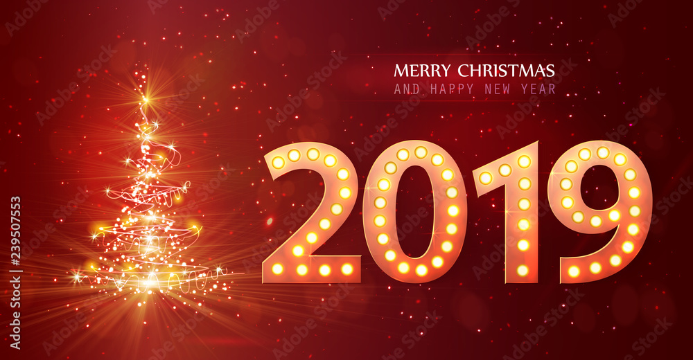 Retro Count 2019 New Year Greeting Card Retro Count 2019 New Year Greeting Card