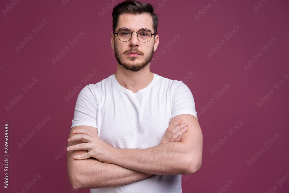 Portrait of happy fashionable handsome man in shirt looking at camera Portrait of happy fashionable handsome man in shirt looking at camera