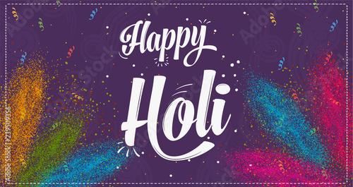 Happy Holi Vector Colorful Flyer Concept