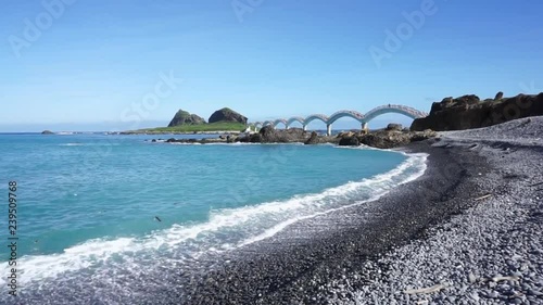 Taitung,Taiwan - Sanxiantai Dragon Bridge attached to Sanxiantai Island.Sanxiantai means platform of the three immortals.
