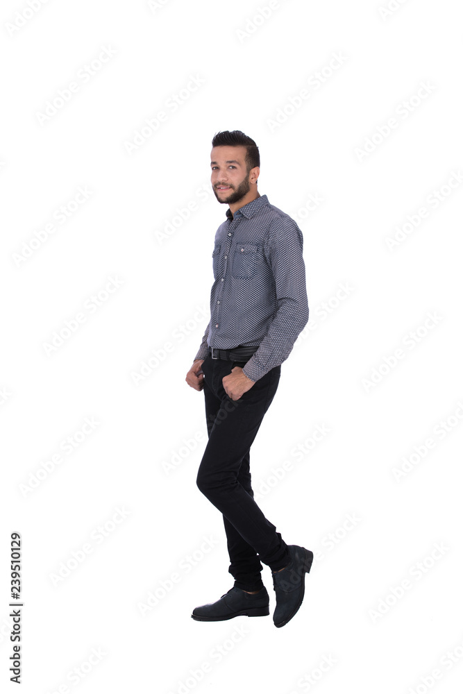 Standing in moving pose Standing in moving pose