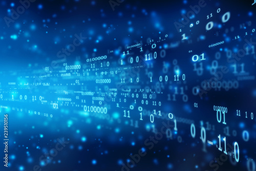 Binary code abstract technology background. Big data. Coding or hacker concept. Binary code. Computer technologies