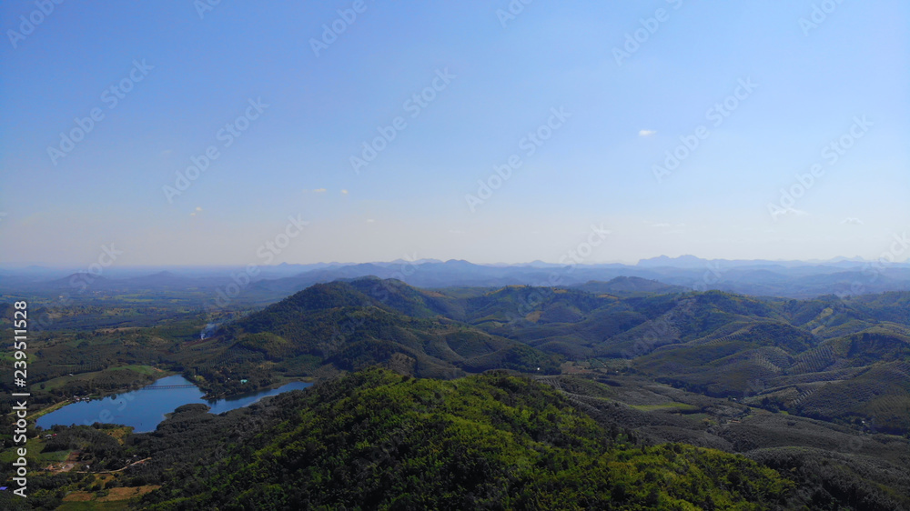 Beautiful and spectacular views of the mighty valley and the aerial view background.