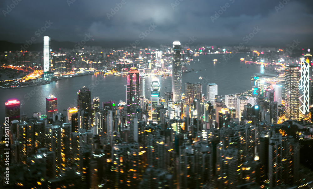  Hong Kong from Victoria peak, ltilt shift photo