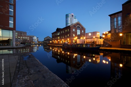 Leeds City centre one of the northern power house cities at night