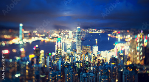  Hong Kong from Victoria peak, ltilt shift photo