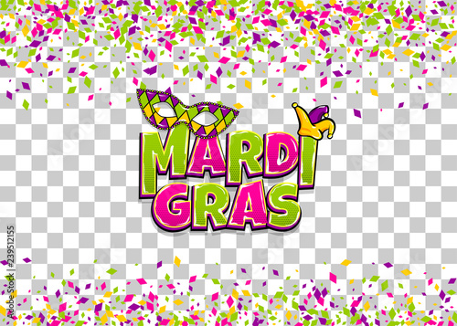 Mardi Gras colofred confetti background