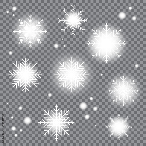 Beautiful bright winter Christmas snowflakes