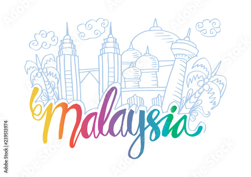 Hand Drawn Symbols Of Malaysia.