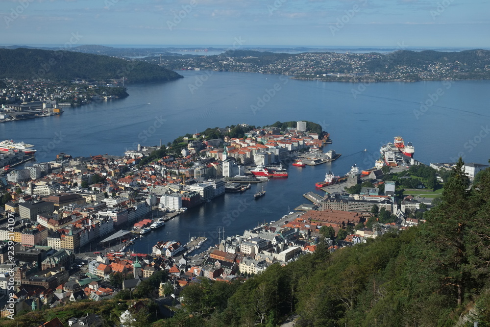 Bergen, Norway  panorama from Mt. Floyen