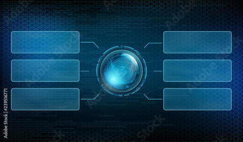 Futuristic technology background with HUD dashboard interface