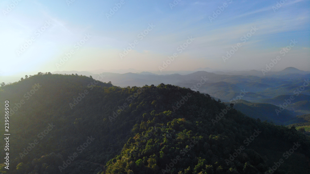 Beautiful and spectacular views of the mighty valley and the aerial view background.