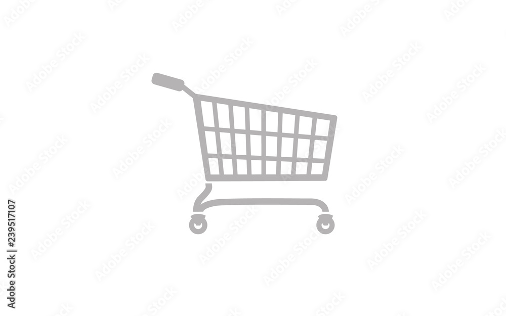 Flat vector image of a shopping cart