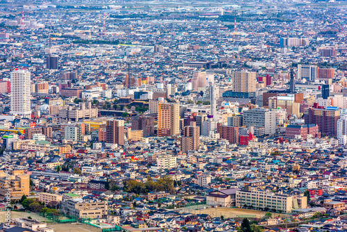 Kofu, Japan Aerial City Skyline