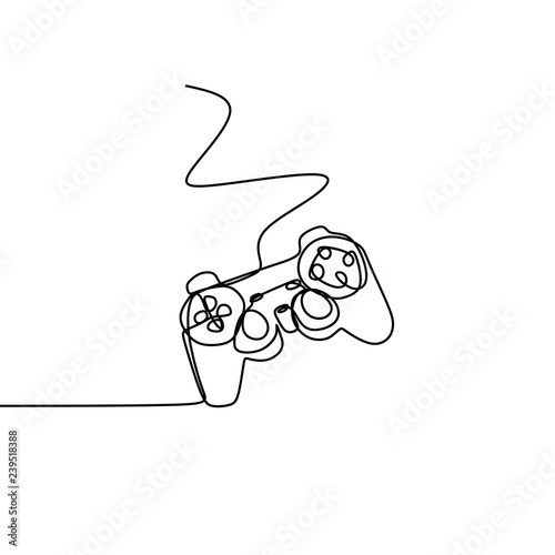 A game stick one line drawing vector illustration