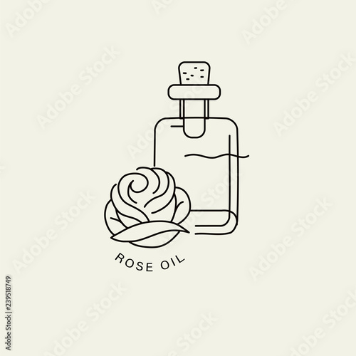 Vector icon and logo for natural cosmetics oil care dry skin