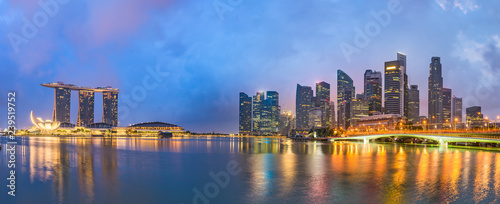 Singapore skyline at the bay.