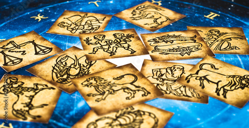 Wallpaper Mural zodiac signs lying on horoscope like astrology esoteric concept Torontodigital.ca