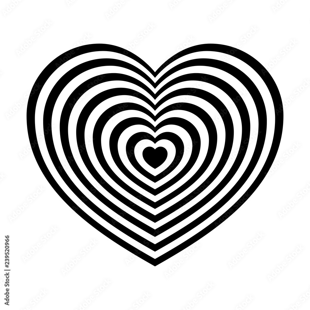 Naklejka premium fashionable, abstract black and white heart for design, advertising, cards, packaging, icons