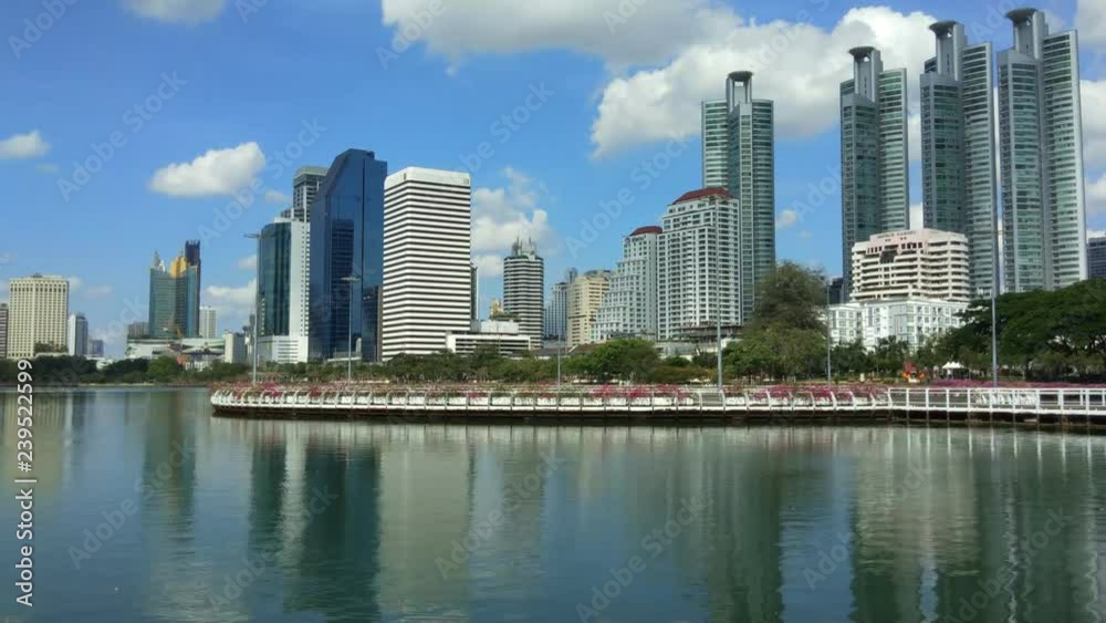 Time lapse of Benjakiti park at the business district in Bangkok , Thailand Time lapse of Benjakiti park at the business district in Bangkok , Thailand