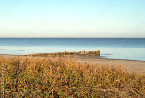 Strand in Ueckerm  nde im Herbst