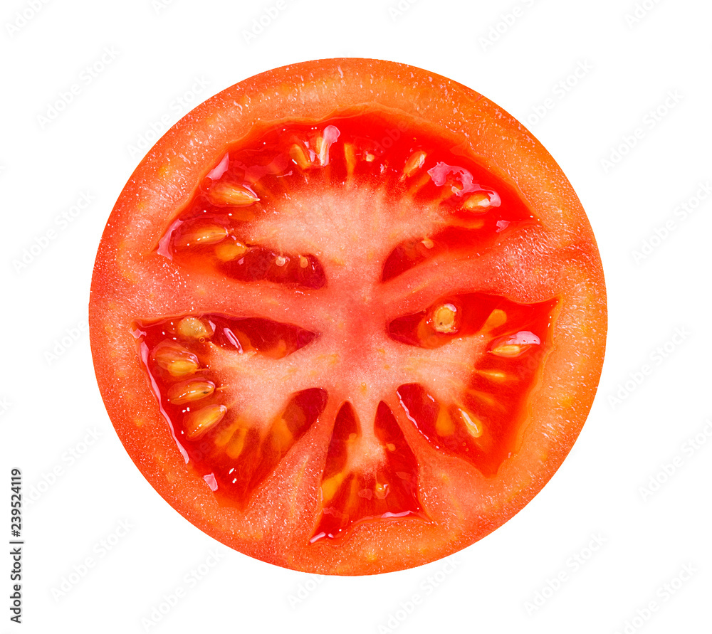 Fresh sliced tomato isolated on white background with clipping path Fresh sliced tomato isolated on white background with clipping path