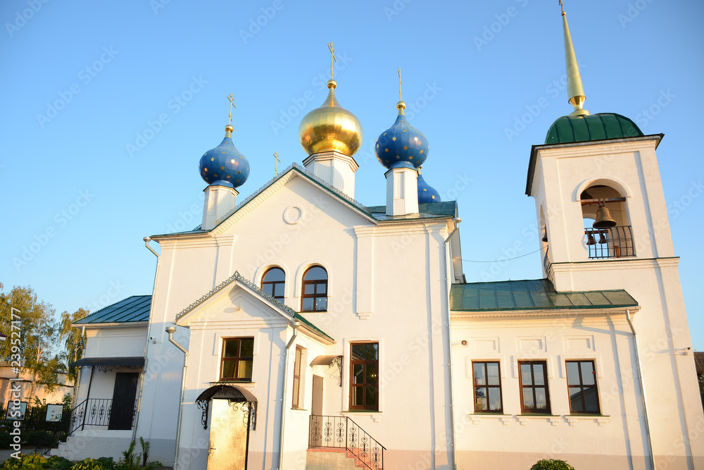 NIZHNY NOVGOROD, RUSSIA - AUGUST 24, 2018:  Orthodox church in Lukoyanov city in Nizhny Novgorod region