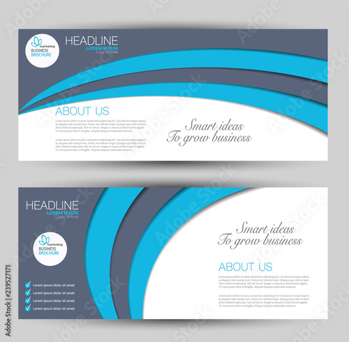 Banner for advertisement. Flyer design or web template set.. Vector illustration commercial promotion background. Blue color.