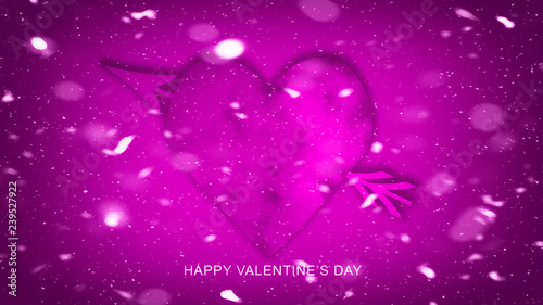 Colorful Arrow with Hearts for Happy Valentines Day . Love card . Wedding party flyer or  printing, cards, etc. photo