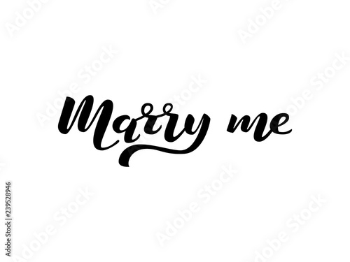 Marry me lettering. Vector illustration
