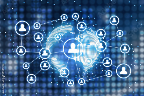 Wallpaper Mural Global network connection and social network. Torontodigital.ca