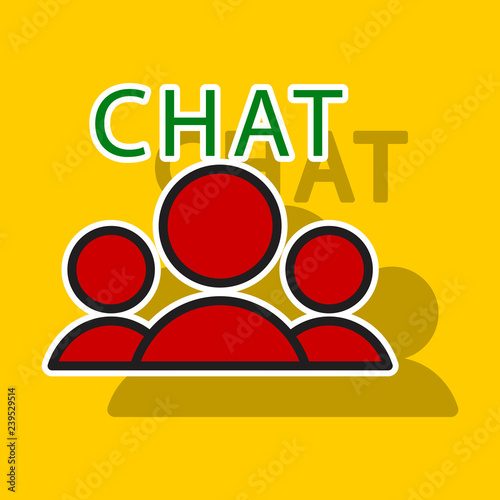 Sticker Mobile phone chat interface . Vector design template