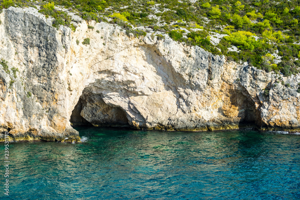 Greece, Zakynthos, Perfect snorkeling bay of Porto Limnionas caves