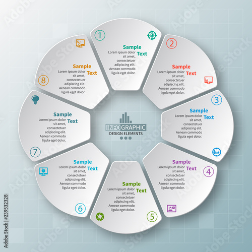 Abstract 3D Paper Infographics. Business template .Vector illustration