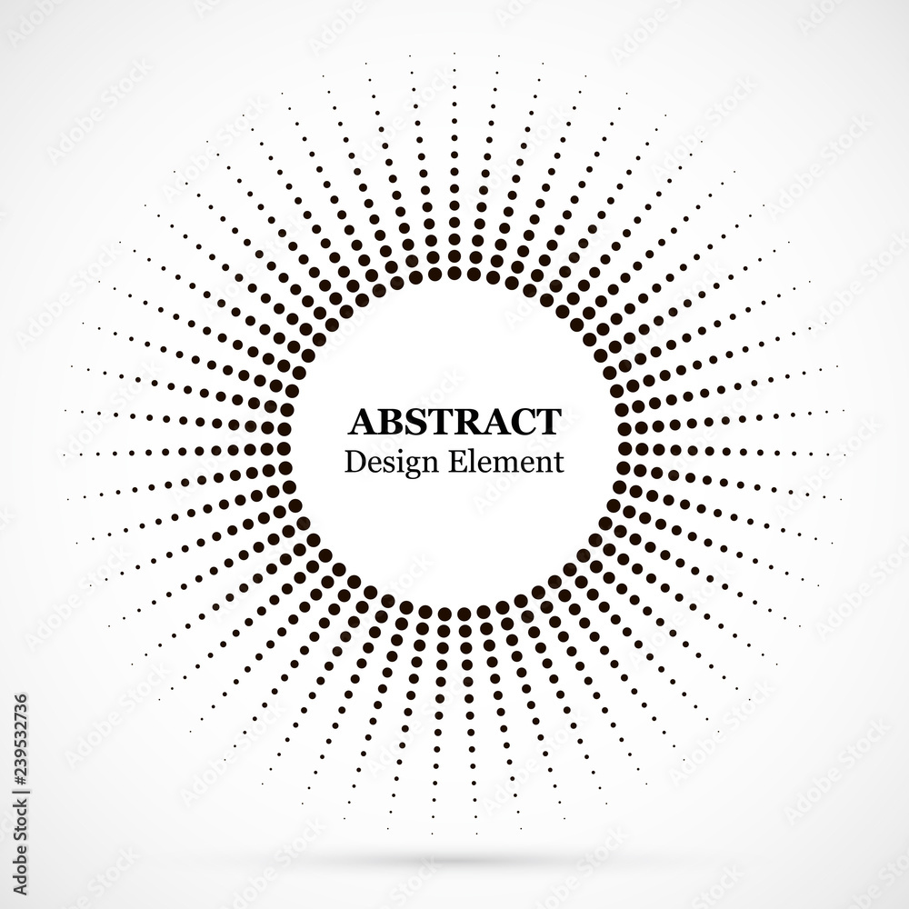 Halftone dotted background circularly distributed. Halftone effect vector pattern. Circle dots isolated on the white background.Border logo icon. Draft emblem for your design. Halftone dotted background circularly distributed. Halftone effect vector pattern. Circle dots isolated on the white background.Border logo icon. Draft emblem for your design.
