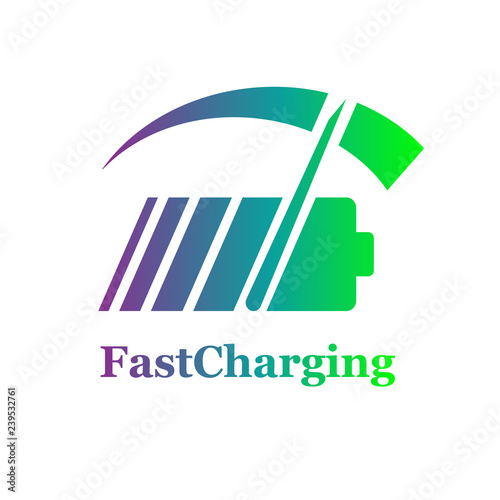 Colorful Battery fast charge logo design. Vector. EPS 10