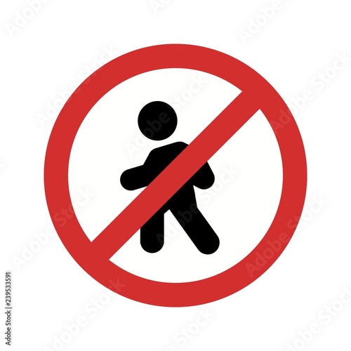 Vector No entry for pedestrians Icon