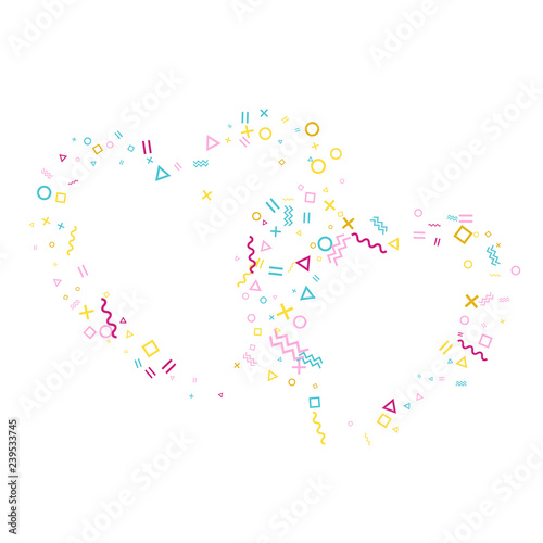 Memphis style geometric confetti vector 