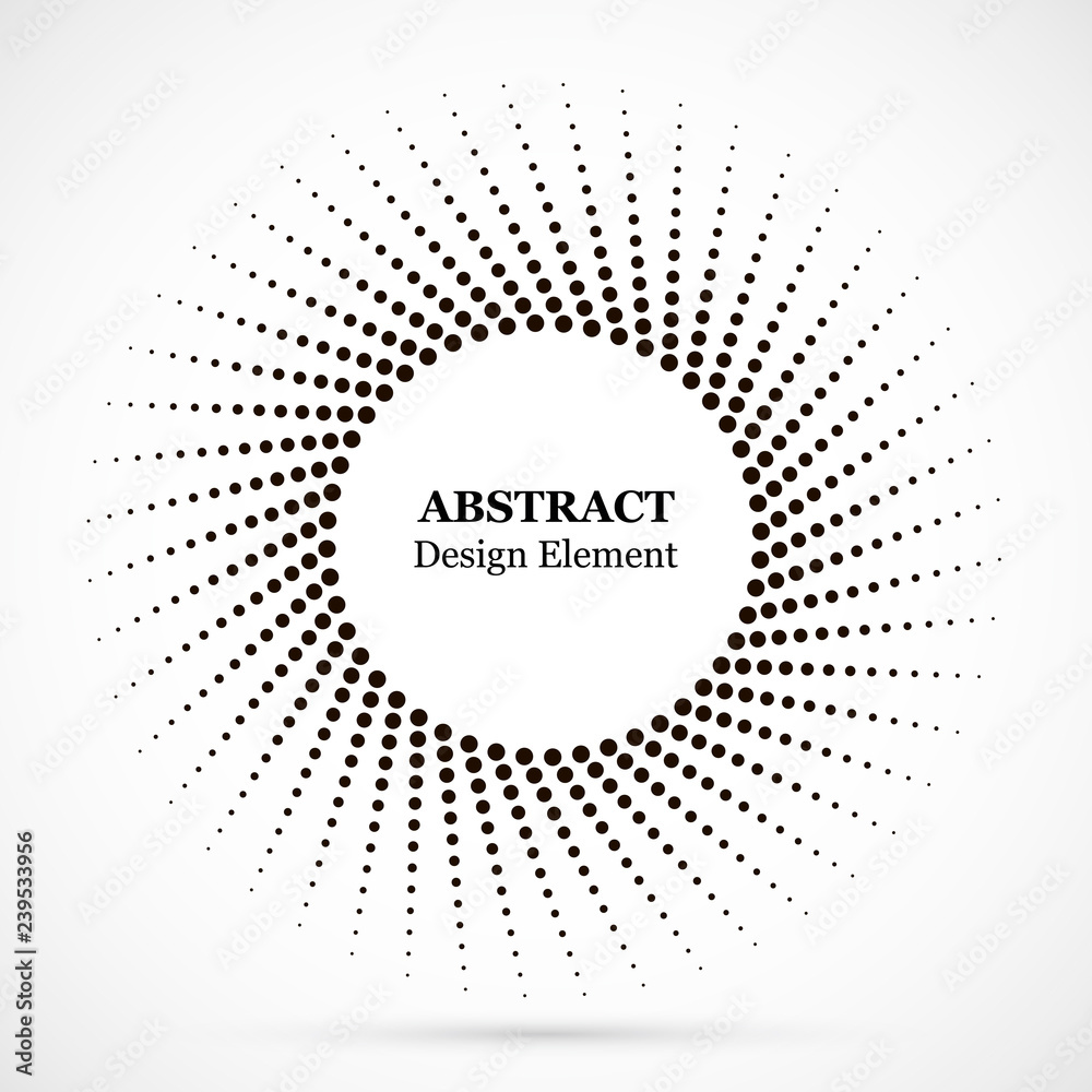 Halftone dotted background circularly distributed. Halftone effect vector pattern. Circle dots isolated on the white background.Border logo icon. Draft emblem for your design. Halftone dotted background circularly distributed. Halftone effect vector pattern. Circle dots isolated on the white background.Border logo icon. Draft emblem for your design.