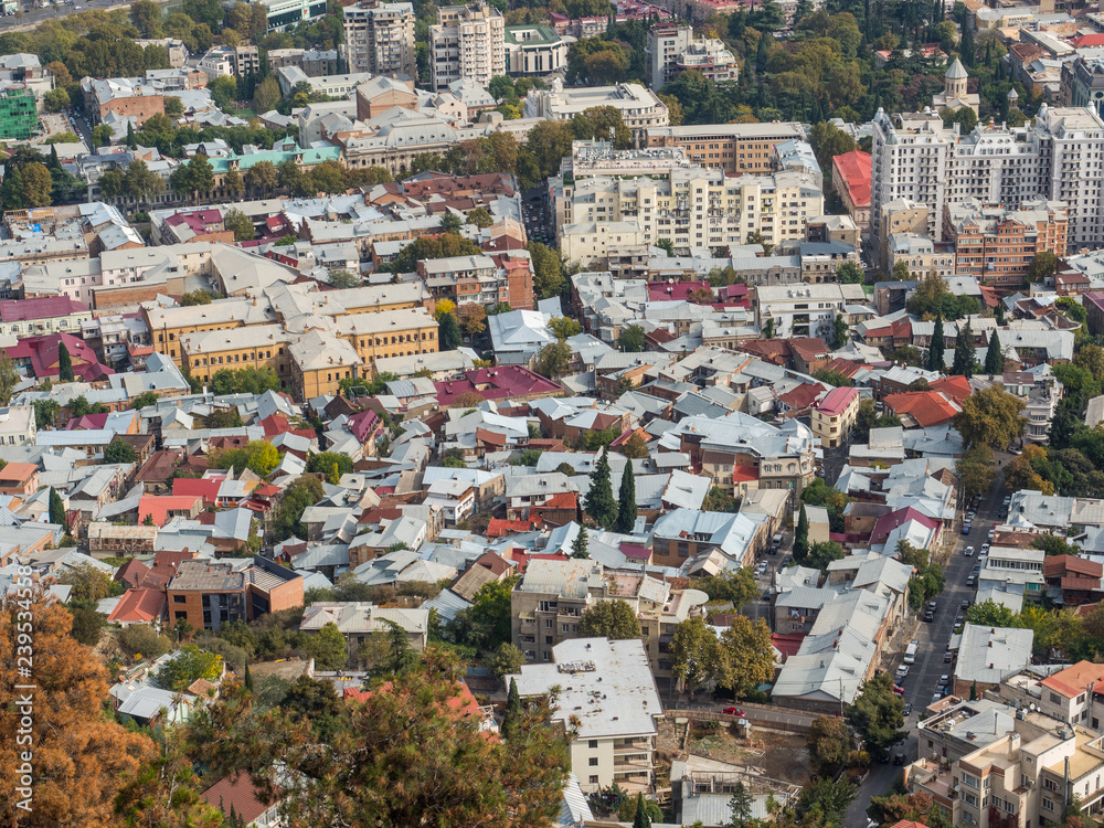 Old town Tbilisi, Georgia. Panorama. Top view