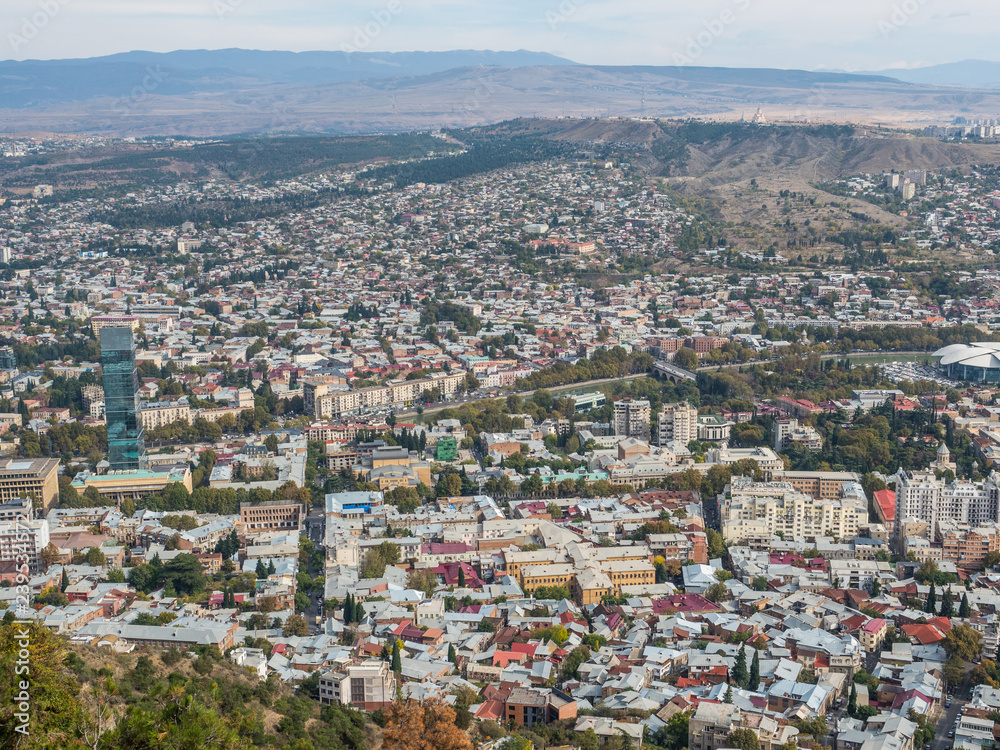 Old town Tbilisi, Georgia. Panorama. Top view