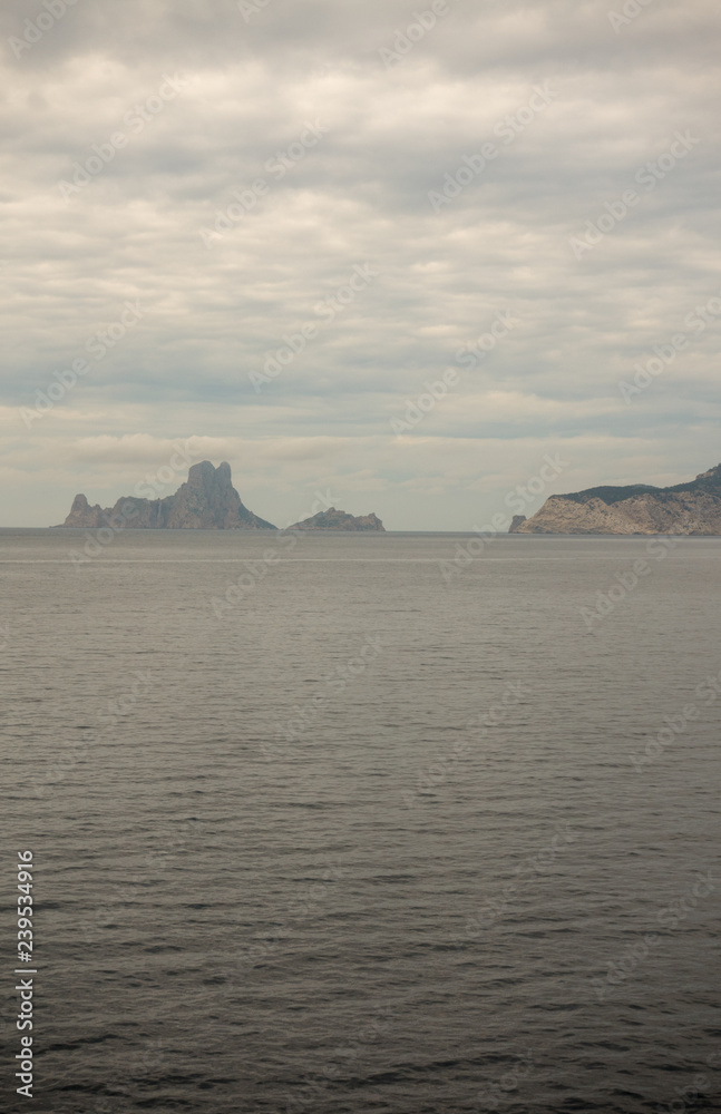 The island of ibiza seen from the sea The island of ibiza seen from the sea