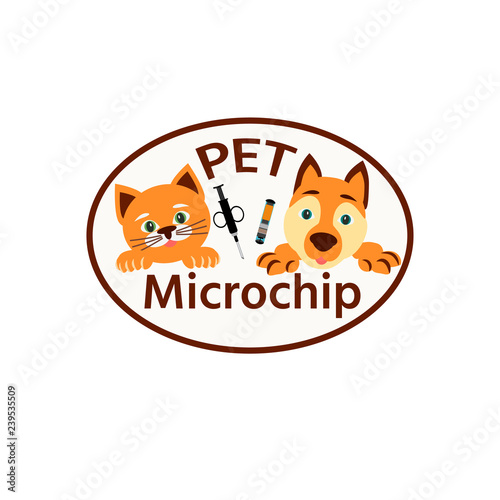 Microship your pet banner. Vector illustration.