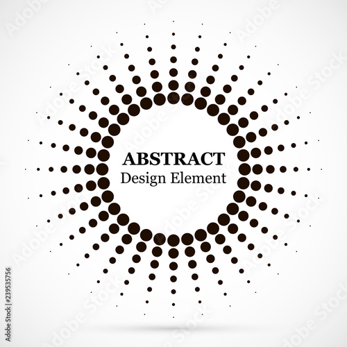 Halftone dotted background circularly distributed. Halftone effect vector pat...